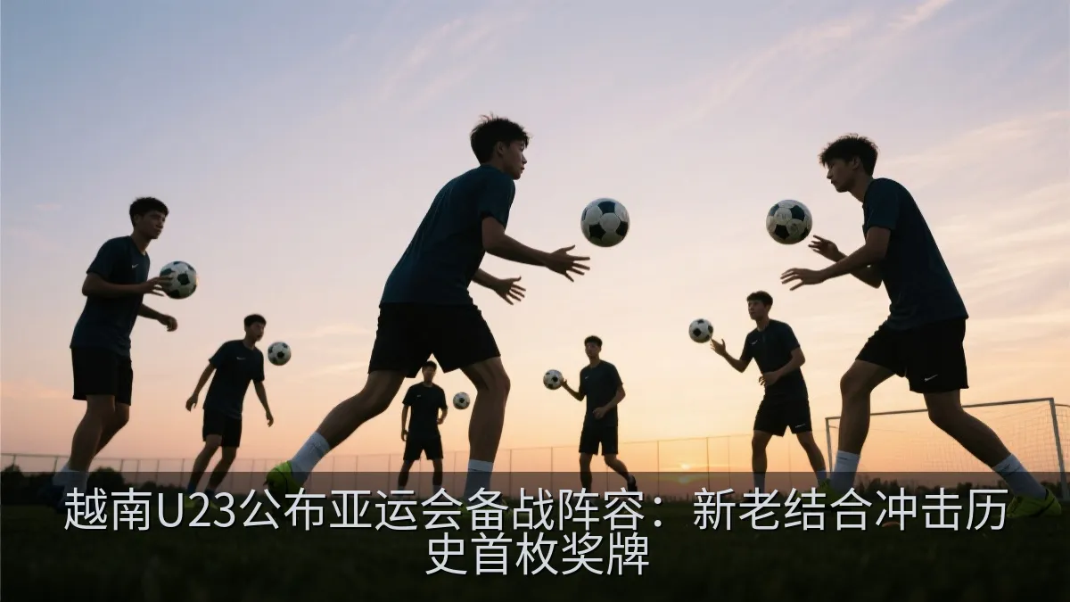 越南U23球员在训练中进行传接球配合