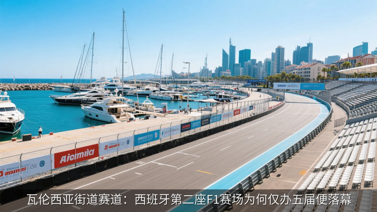 废弃的海港街道赛道路障与杂草